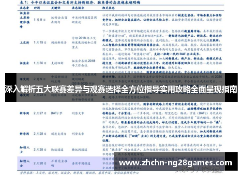 深入解析五大联赛差异与观赛选择全方位指导实用攻略全面呈现指南